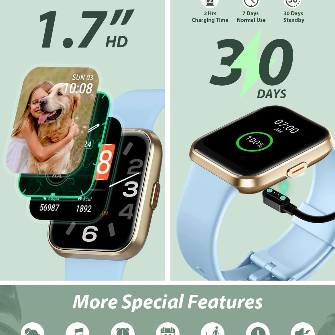 Smart Watch for Men Women (Answer/Make Call), Alexa Built-in, 1.8" Touch Screen Fitness Watch with SpO2 Sleep Monitor, 100 Sport, IP68 Waterproof Step Counter Smartwatch for iOS Android