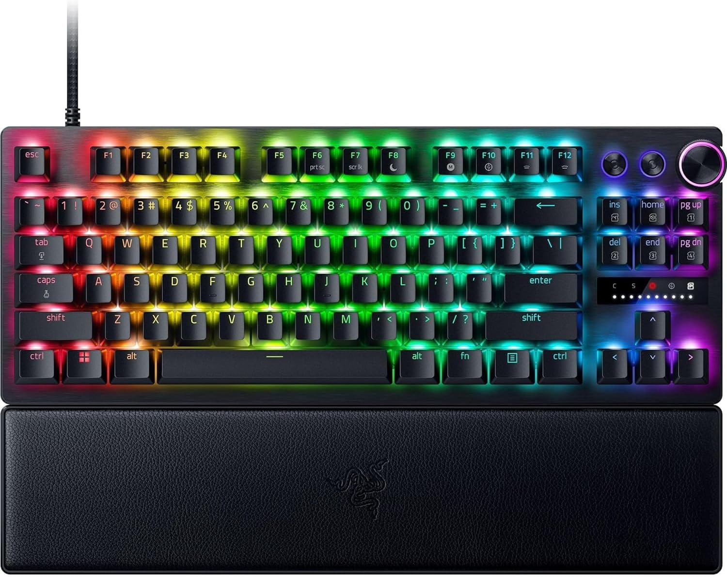 Razer Huntsman Mini 60% Compact Gaming Keyboard: Purple Switch, Clicky Optical-Mechanical Switches, Doubleshot PBT Keycaps, Detachable USB-C Cable, US Layout - Black