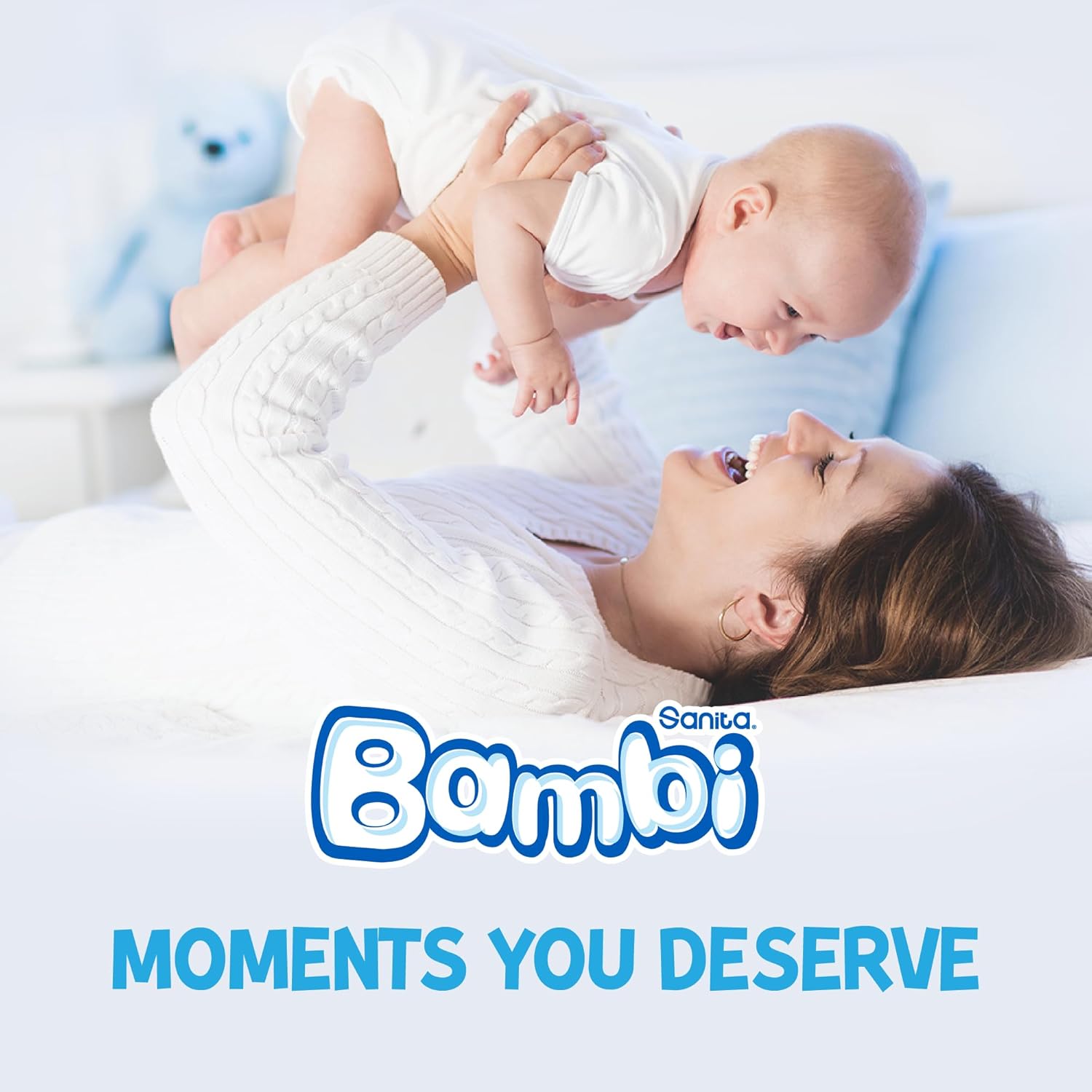 Sanita Bambi Baby Diapers Jumbo Pack Size 5, X-Large, 12-22 KG, 162 Count