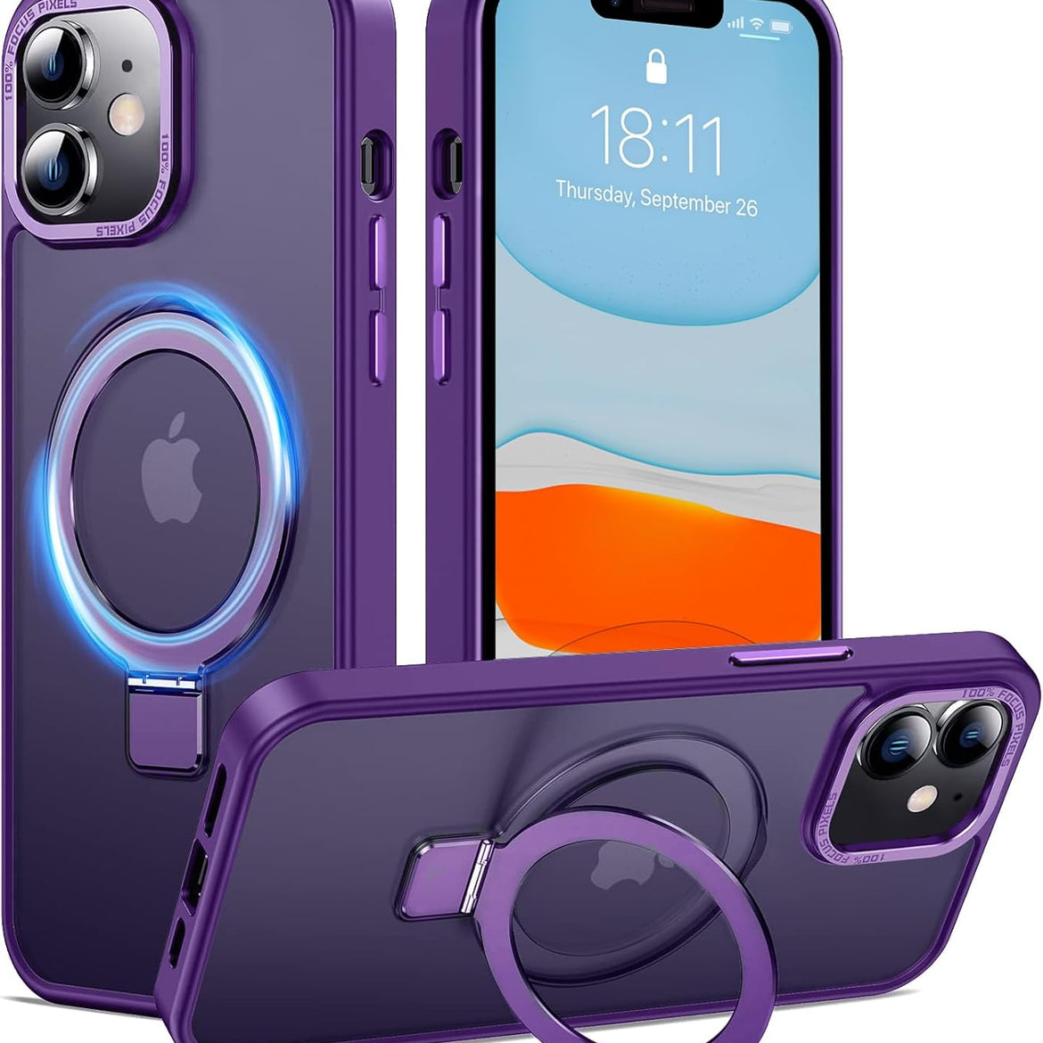 Eligo for iPhone 12 Pro Max Magnetic Case with Invisible Stand, Compatible with MagSafe Shockproof Protection Cover, Translucent Matte Slim Phone Case with Magnet for Apple 12 Pro Max (2020)(Black)