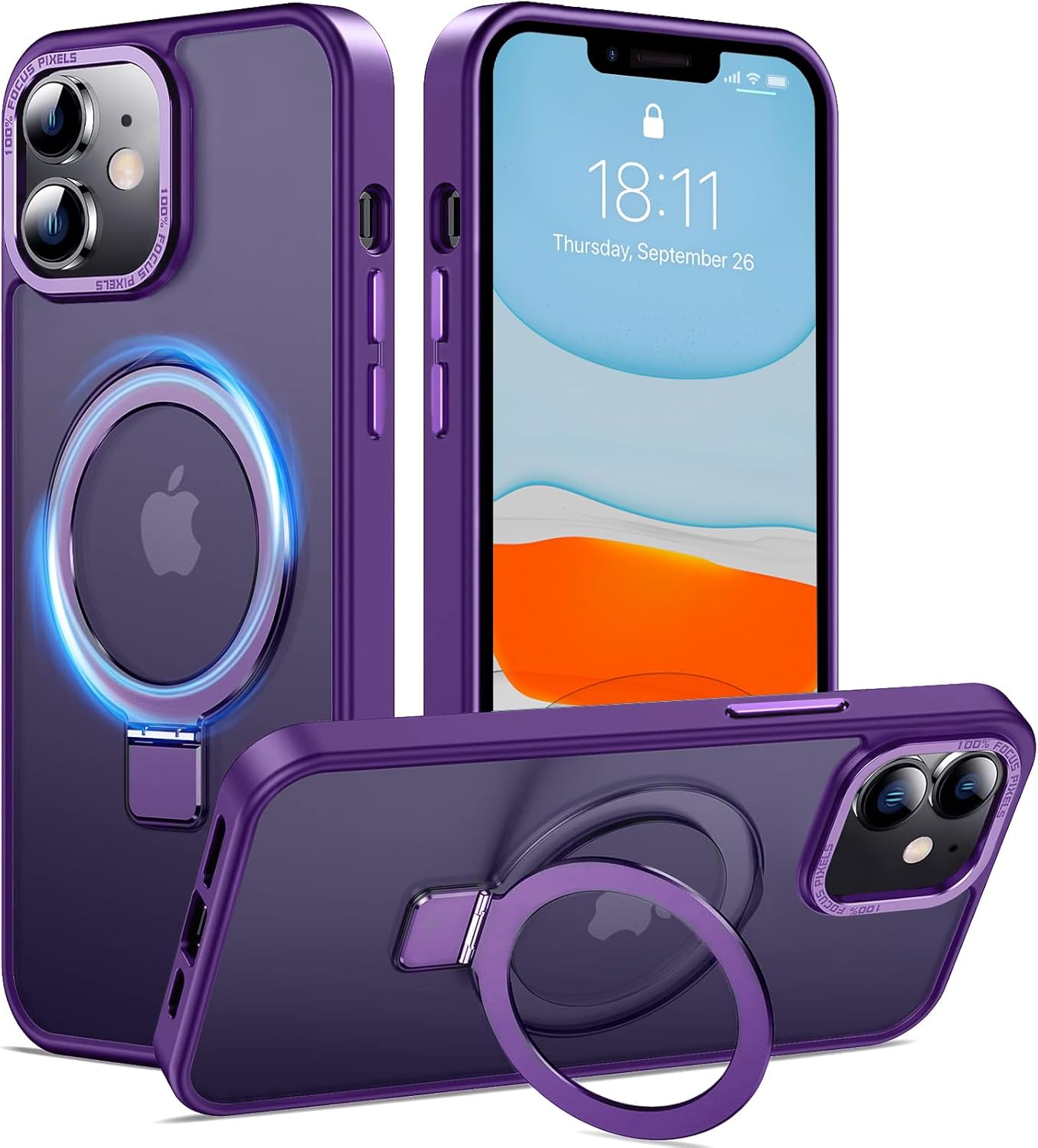 Eligo for iPhone 12 Pro Max Magnetic Case with Invisible Stand, Compatible with MagSafe Shockproof Protection Cover, Translucent Matte Slim Phone Case with Magnet for Apple 12 Pro Max (2020)(Black)