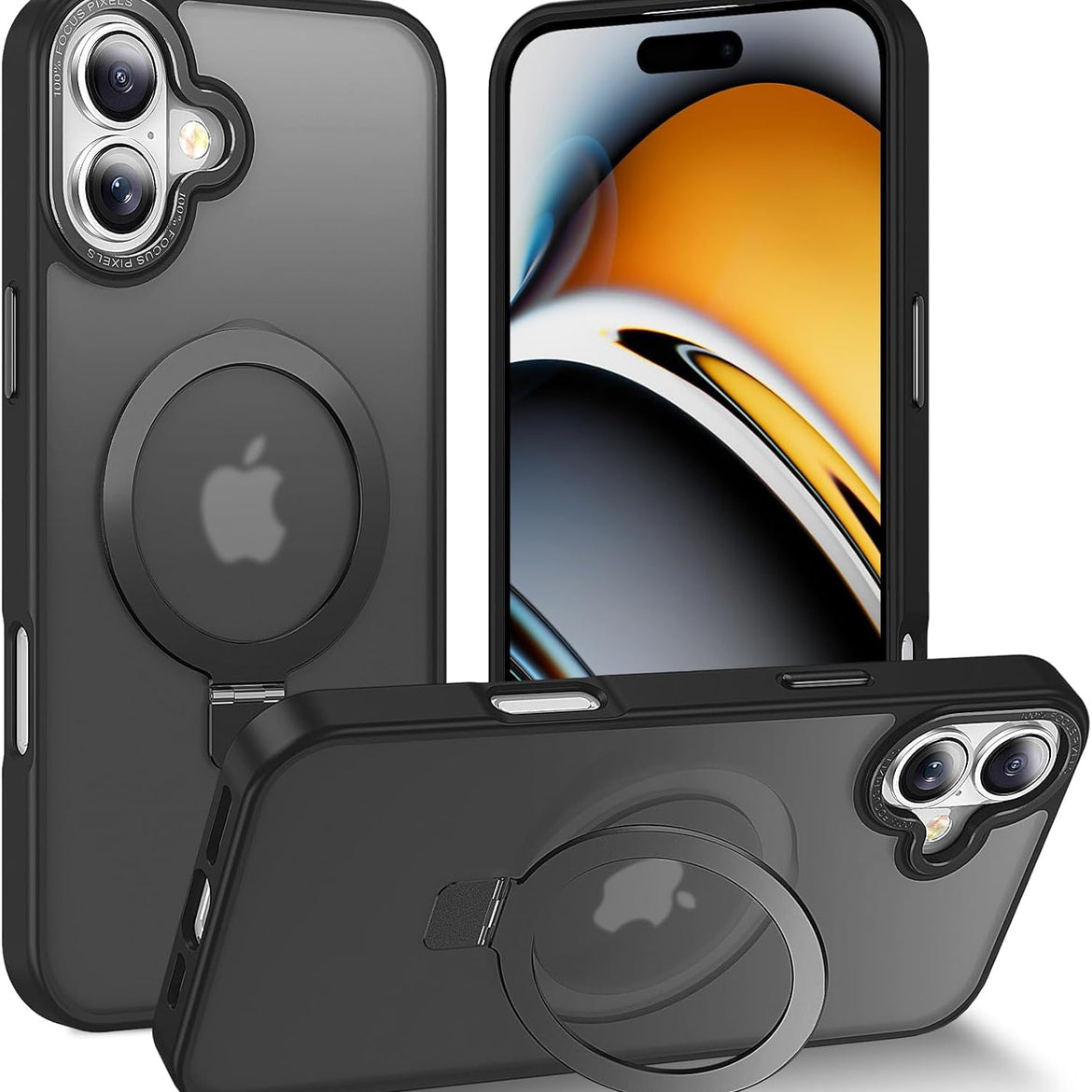 Eligo for iPhone 12 Pro Max Magnetic Case with Invisible Stand, Compatible with MagSafe Shockproof Protection Cover, Translucent Matte Slim Phone Case with Magnet for Apple 12 Pro Max (2020)(Black)