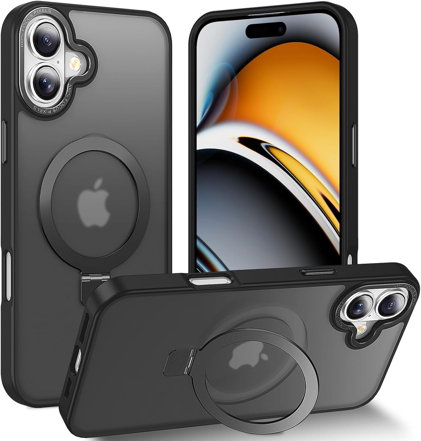 Eligo for iPhone 12 Pro Max Magnetic Case with Invisible Stand, Compatible with MagSafe Shockproof Protection Cover, Translucent Matte Slim Phone Case with Magnet for Apple 12 Pro Max (2020)(Black)