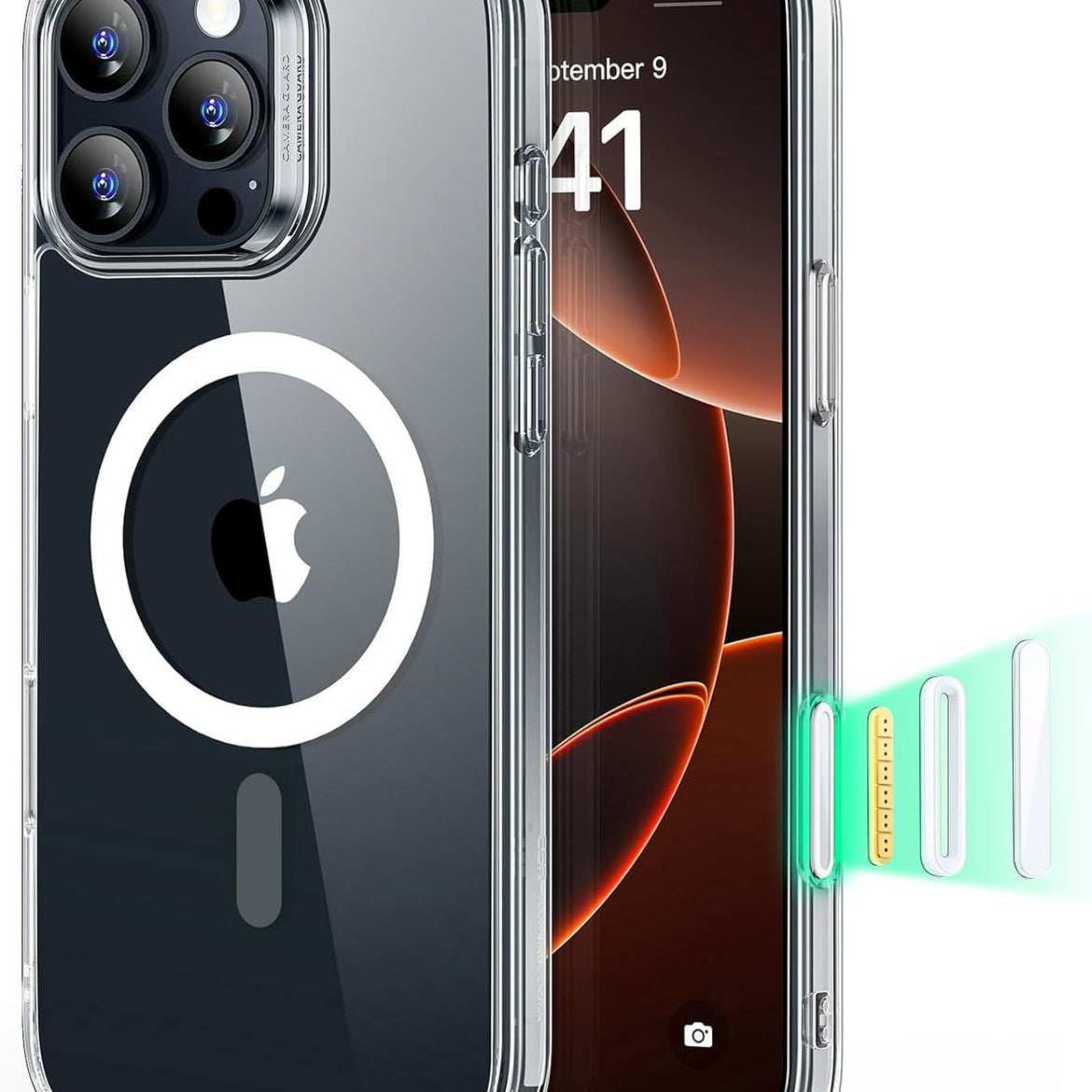 ESR for iPhone 17 Pro Case, Camera Control Cover, Compatible with MagSafe Accessories, Military-Grade Drop Protection, Shock-Absorbing Air Guard Corners, Hybrid Series, Clear
