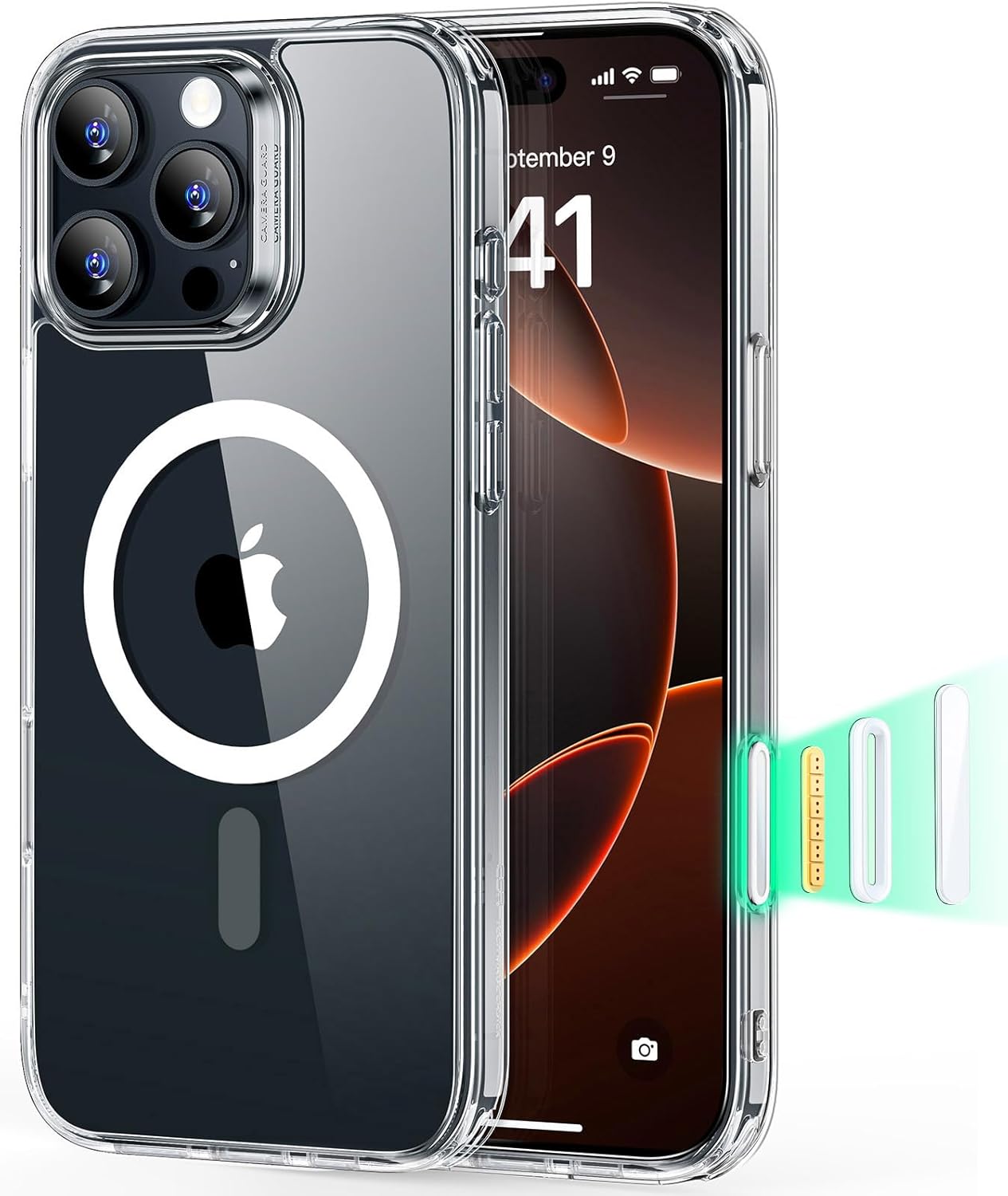 ESR for iPhone 17 Pro Case, Camera Control Cover, Compatible with MagSafe Accessories, Military-Grade Drop Protection, Shock-Absorbing Air Guard Corners, Hybrid Series, Clear