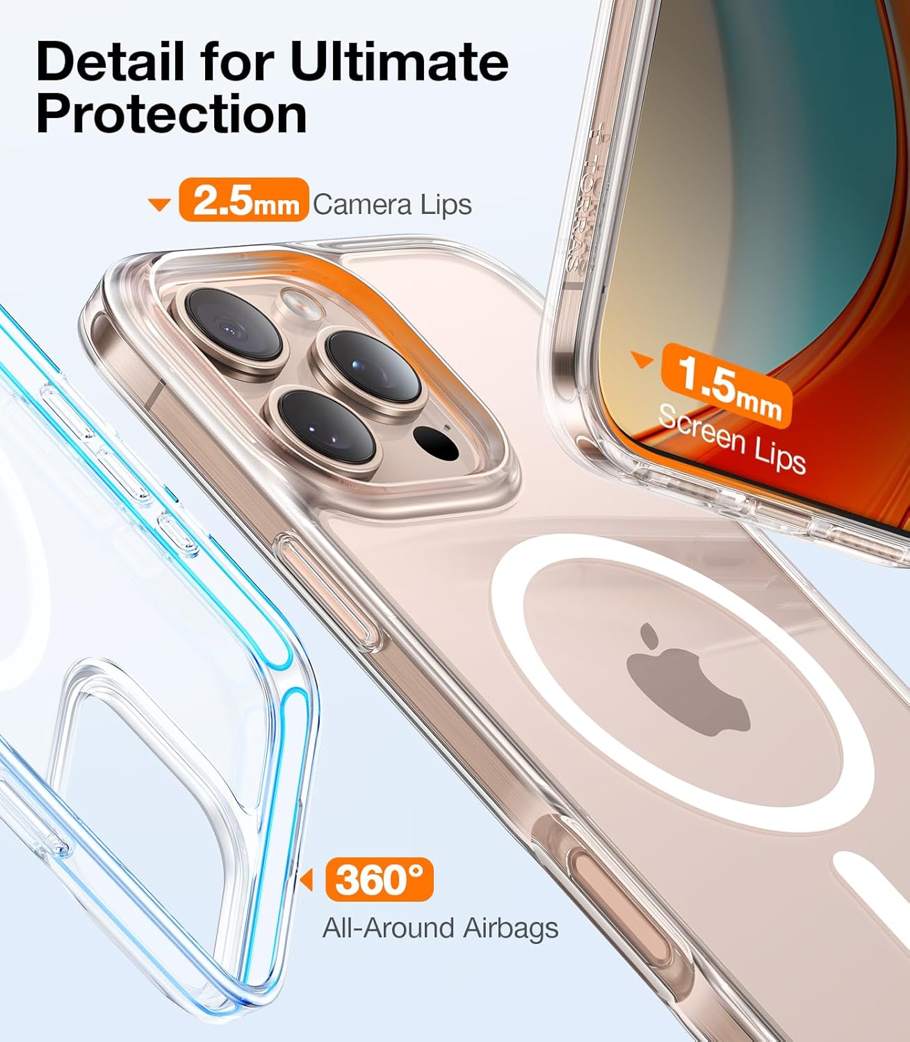 TORRAS Magnetic Shockproof for iPhone 17 Pro Case, Compatible with Magsafe, Military-Grade Drop Tested, Translucent Slim Protective for iPhone 17 Pro Case Anti-Fingerprint Anti-Scratch, Deep Blue