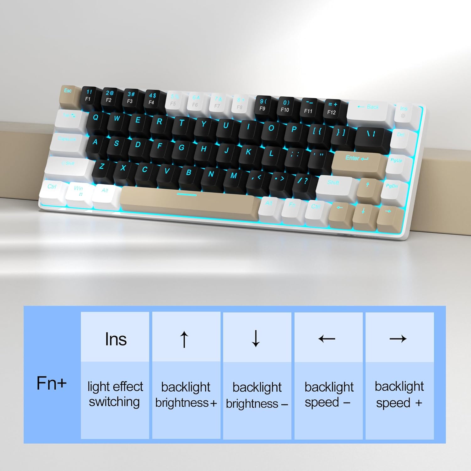 MageGee Portable 60% Mechanical Gaming Keyboard (Grey/Blue Switch)