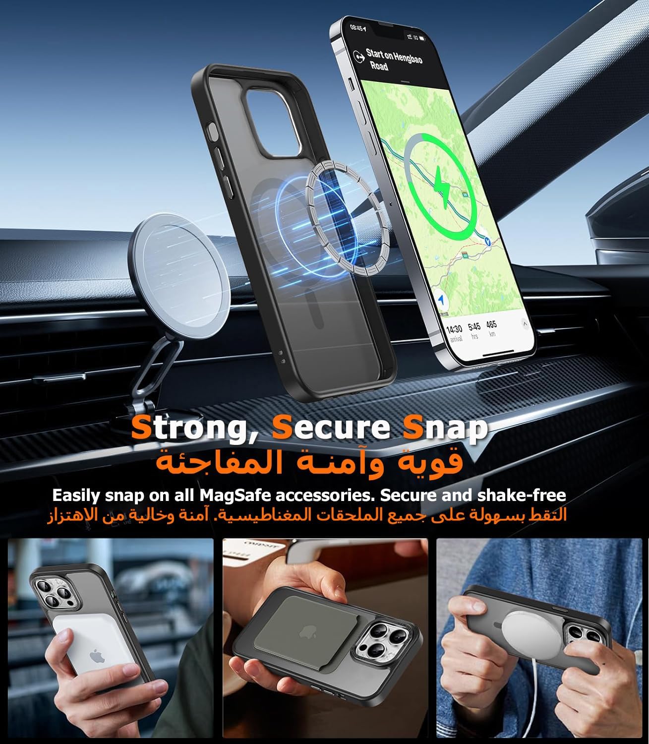 Eligo Magnetic Case for iPhone 11, Compatible with MagSafe Shockproof Protection Cover, Translucent Matte Phone Case with Strong Magnet, Slim Case for Apple 11 6.1 Inch (2019)(Black)