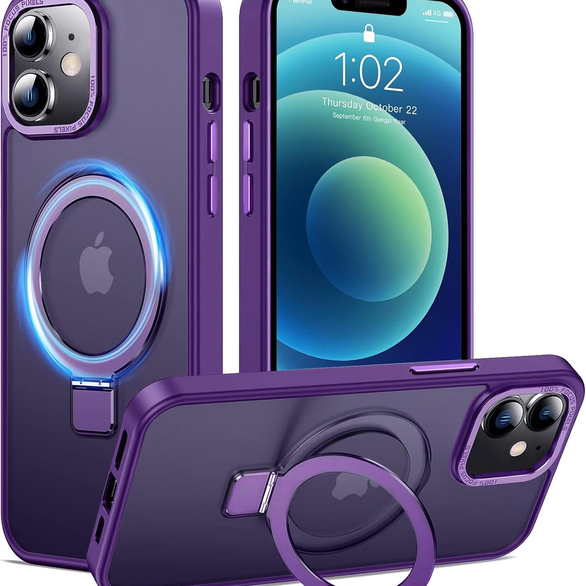 Eligo for iPhone 12 Pro Max Magnetic Case with Invisible Stand, Compatible with MagSafe Shockproof Protection Cover, Translucent Matte Slim Phone Case with Magnet for Apple 12 Pro Max (2020)(Black)