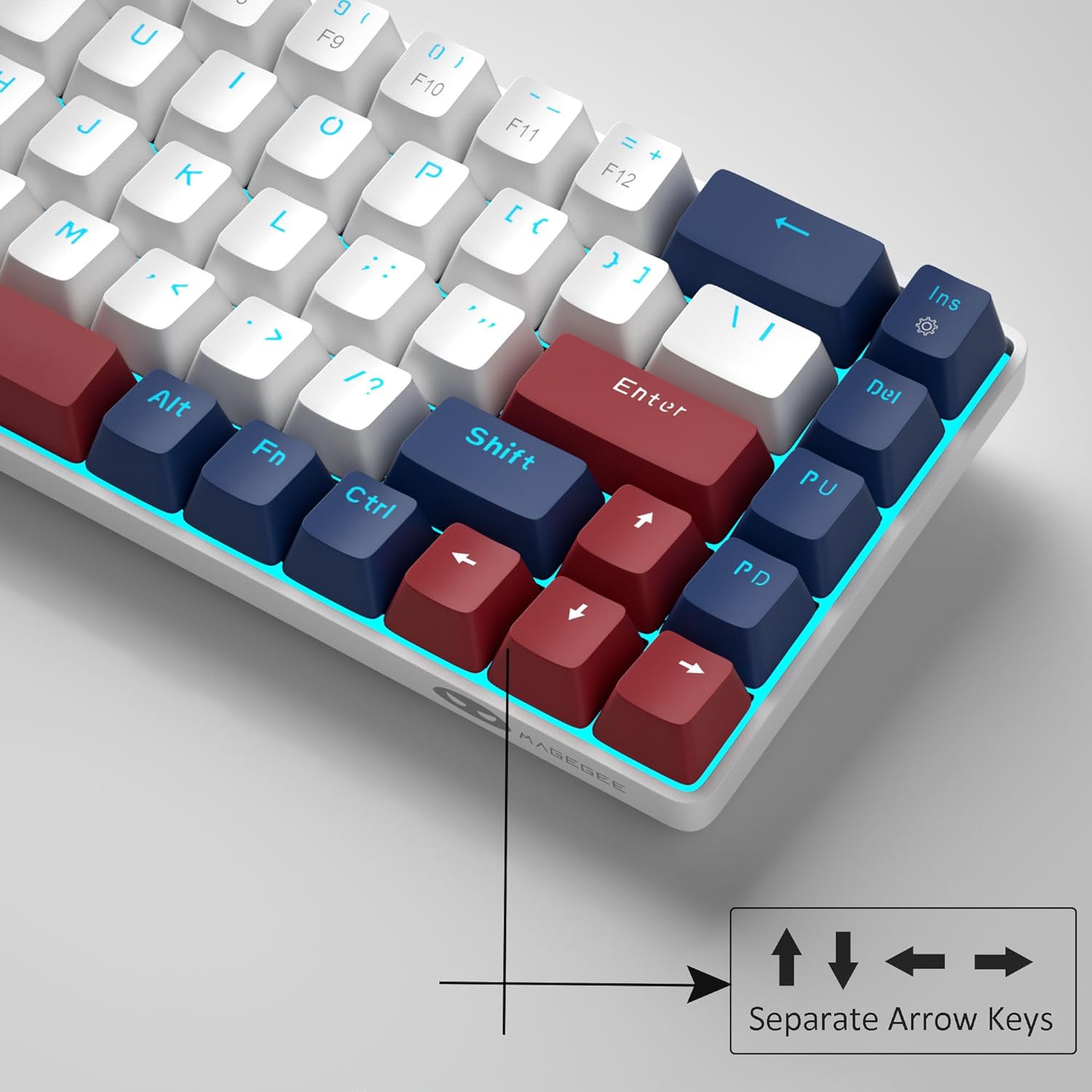 MageGee Portable 60% Mechanical Gaming Keyboard (Grey/Blue Switch)