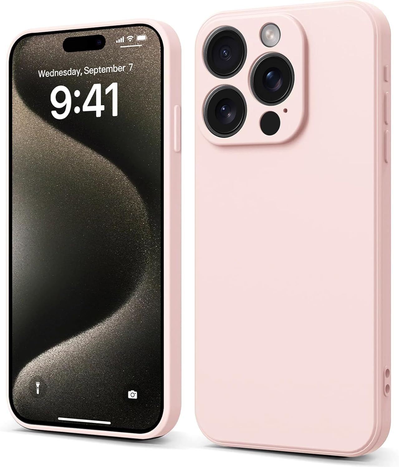 INFOSUN iPhone 15 Pro Case Silicone Protective Cover, Ultra Slim Soft Silicone Gel TPU Cover, Anti-Scratch Anti-Fingerprint Case Compatible with Apple iPhone 15 Pro(6.1Inch) (2023) (Black)