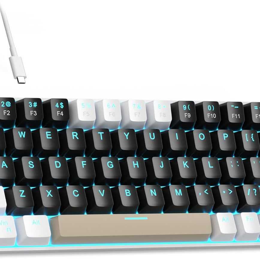 MageGee Portable 60% Mechanical Gaming Keyboard (Grey/Blue Switch)