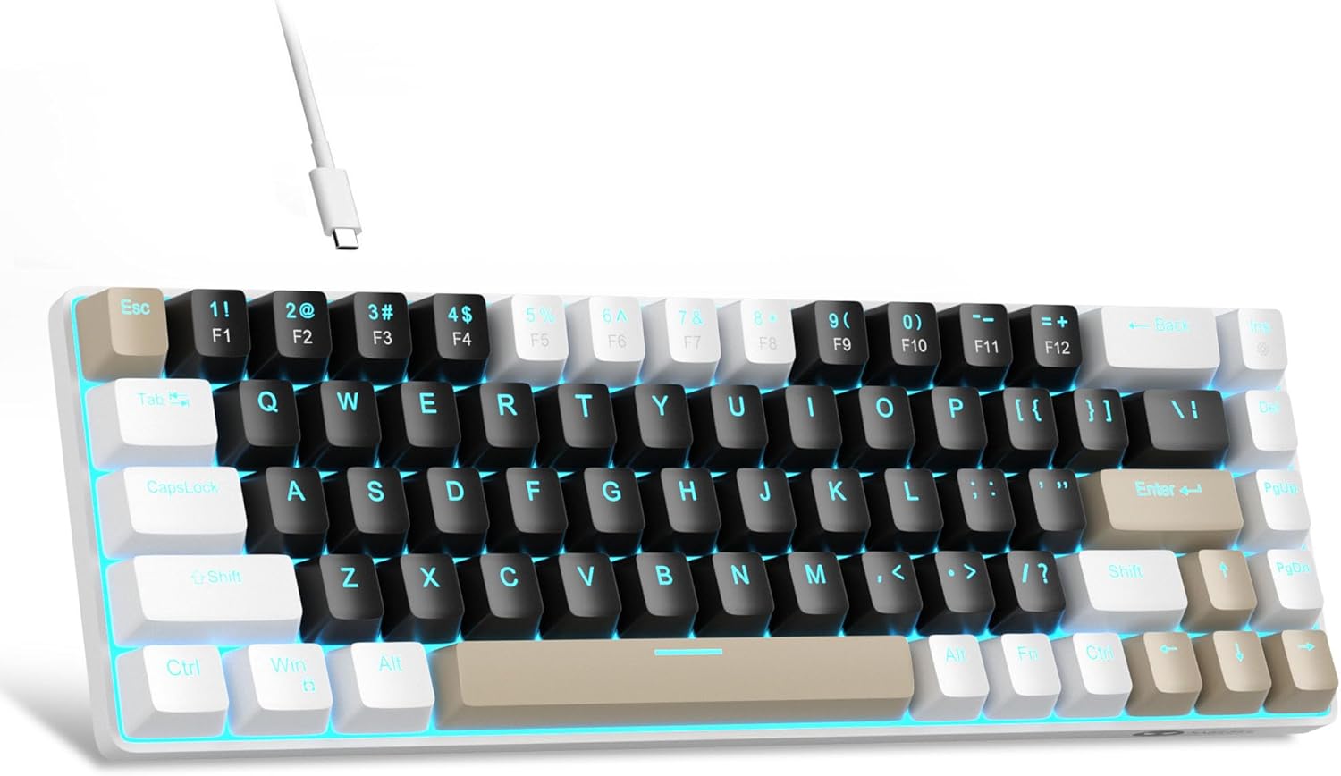 MageGee Portable 60% Mechanical Gaming Keyboard (Grey/Blue Switch)