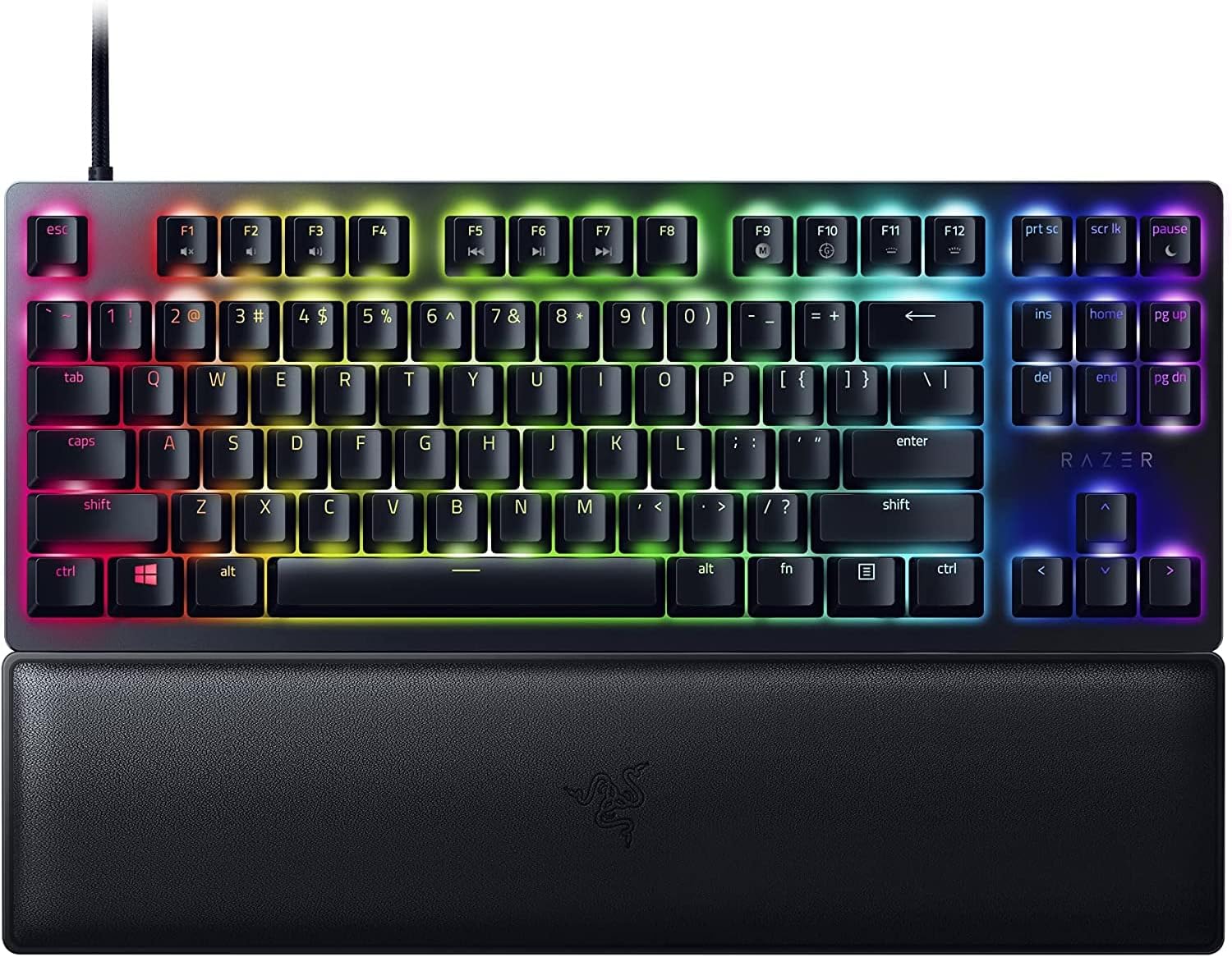 Razer Huntsman Mini 60% Compact Gaming Keyboard: Purple Switch, Clicky Optical-Mechanical Switches, Doubleshot PBT Keycaps, Detachable USB-C Cable, US Layout - Black