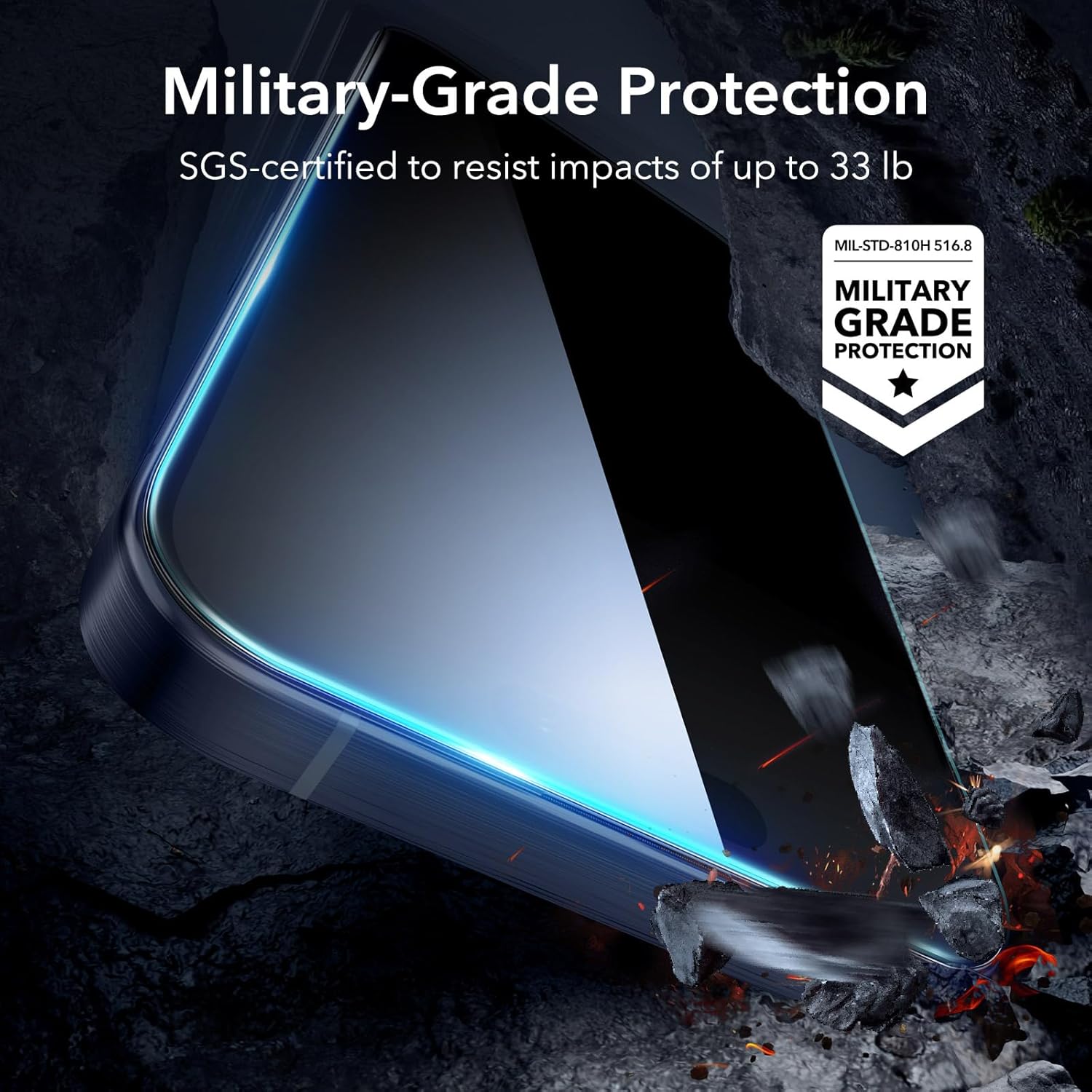 ESR 3 Pack for iPhone 17 Pro Max Screen Protectors, High Clarity, 9H Hardness Scratch Resistant, Military-Grade Tempered Glass, Shatterproof, Screen Guard with Easy Installation Tool