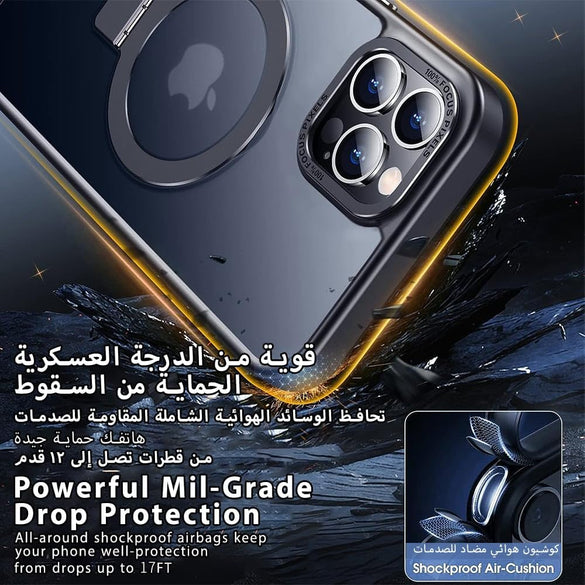 Eligo for iPhone 12 Pro Max Magnetic Case with Invisible Stand, Compatible with MagSafe Shockproof Protection Cover, Translucent Matte Slim Phone Case with Magnet for Apple 12 Pro Max (2020)(Black)