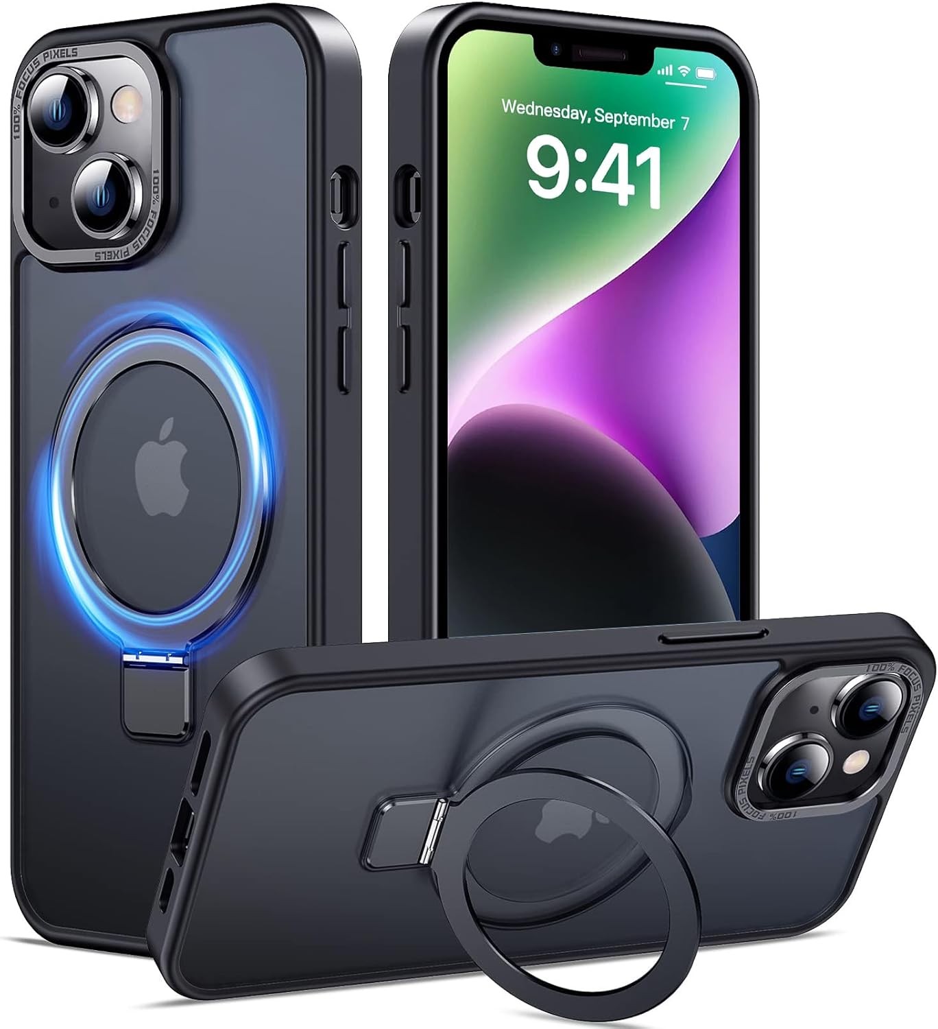 Eligo for iPhone 12 Pro Max Magnetic Case with Invisible Stand, Compatible with MagSafe Shockproof Protection Cover, Translucent Matte Slim Phone Case with Magnet for Apple 12 Pro Max (2020)(Black)