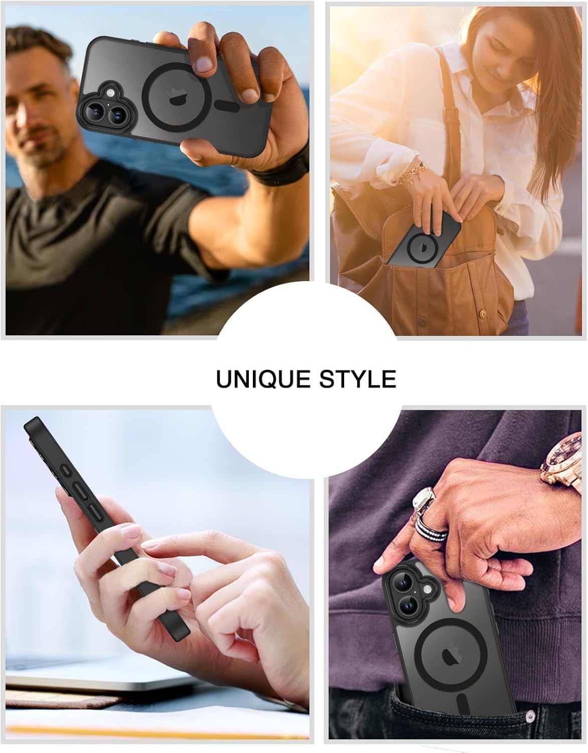 Eligo Magnetic Case for iPhone 11, Compatible with MagSafe Shockproof Protection Cover, Translucent Matte Phone Case with Strong Magnet, Slim Case for Apple 11 6.1 Inch (2019)(Black)