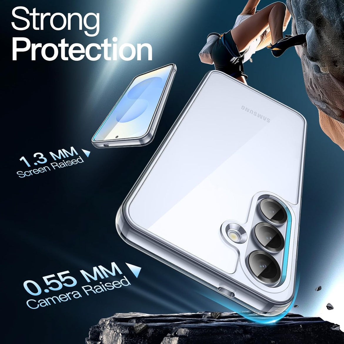 JETech Case for Samsung Galaxy S25 Ultra 5G, Non-Yellowing Shockproof Bumper Protective Phone Cover, Anti-Scratch Hard PC Back (Clear)