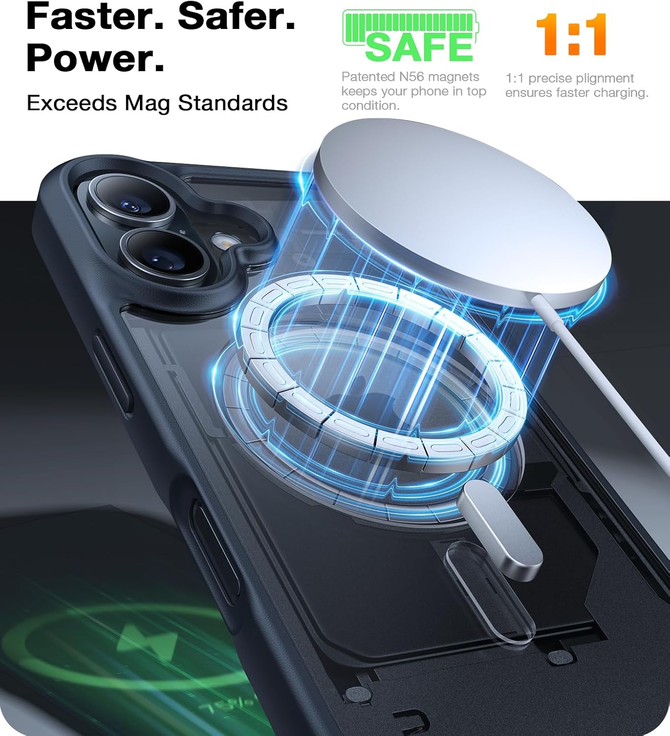 TORRAS Magnetic Shockproof for iPhone 17 Pro Case, Compatible with Magsafe, Military-Grade Drop Tested, Translucent Slim Protective for iPhone 17 Pro Case Anti-Fingerprint Anti-Scratch, Deep Blue