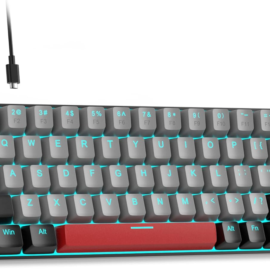 MageGee Portable 60% Mechanical Gaming Keyboard (Grey/Blue Switch)