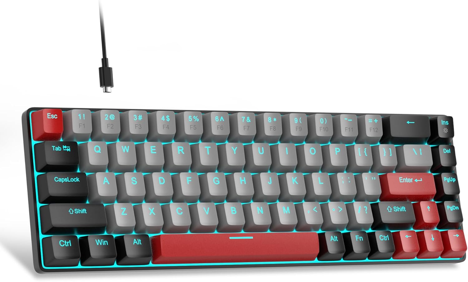 MageGee Portable 60% Mechanical Gaming Keyboard (Grey/Blue Switch)