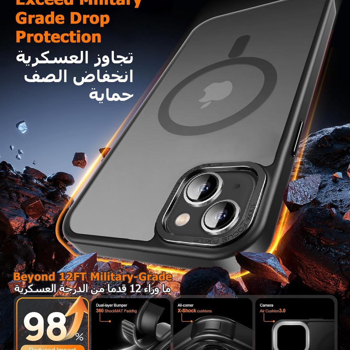 Eligo Magnetic Case for iPhone 11, Compatible with MagSafe Shockproof Protection Cover, Translucent Matte Phone Case with Strong Magnet, Slim Case for Apple 11 6.1 Inch (2019)(Black)