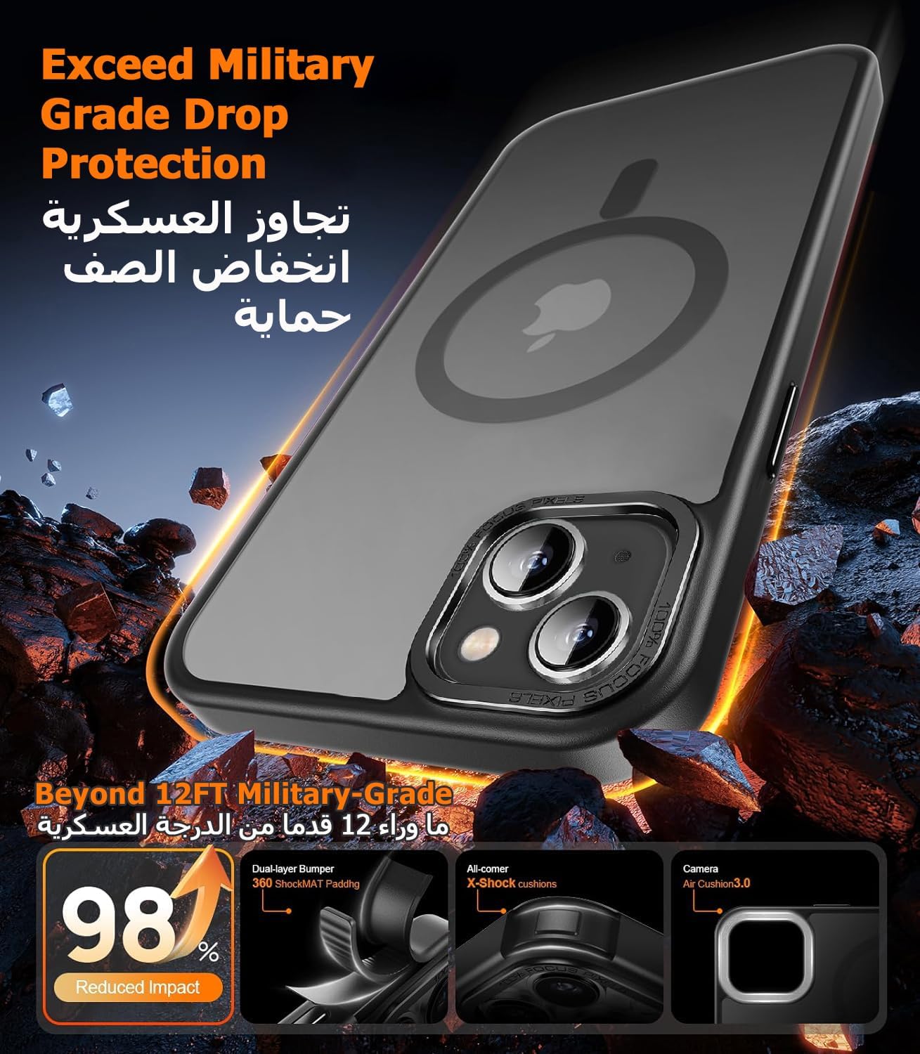 Eligo Magnetic Case for iPhone 11, Compatible with MagSafe Shockproof Protection Cover, Translucent Matte Phone Case with Strong Magnet, Slim Case for Apple 11 6.1 Inch (2019)(Black)