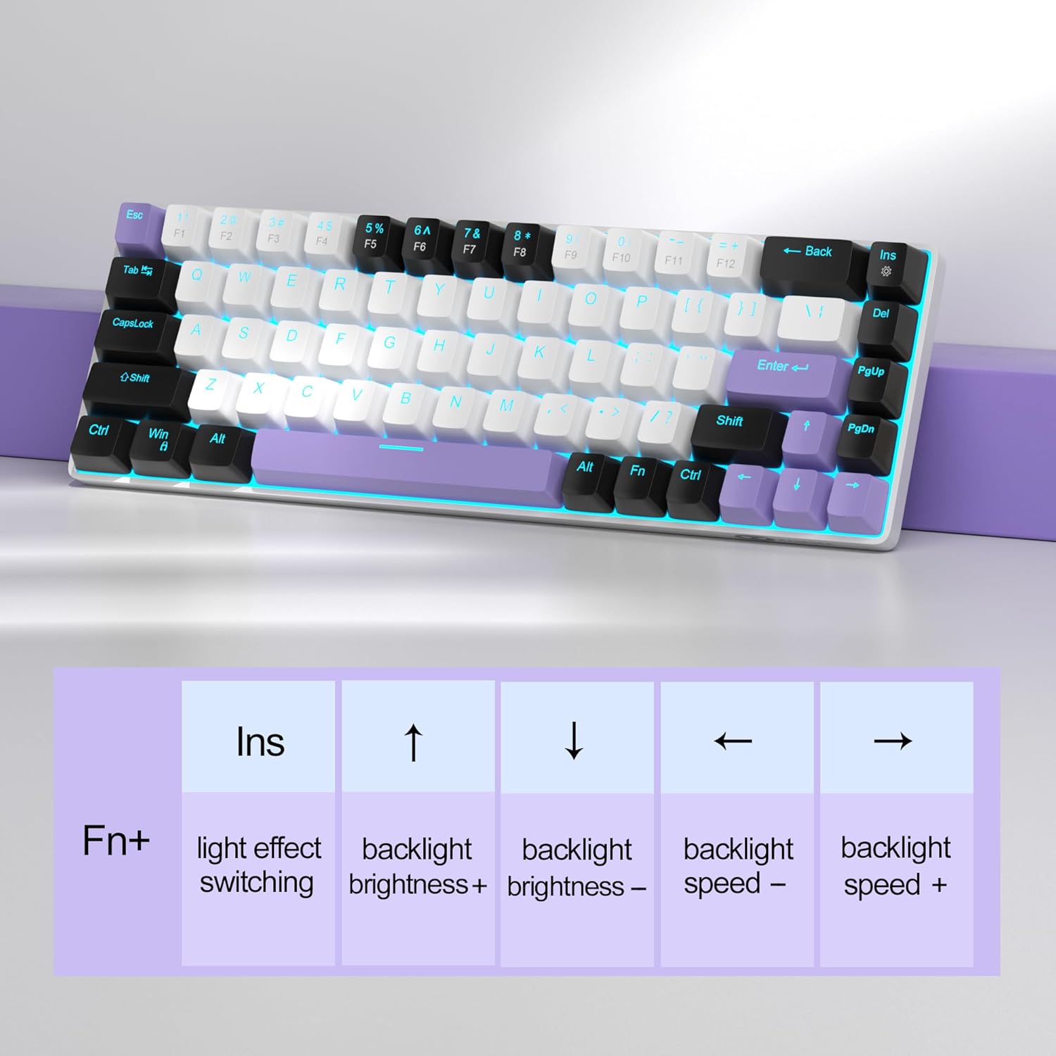 MageGee Portable 60% Mechanical Gaming Keyboard (Grey/Blue Switch)