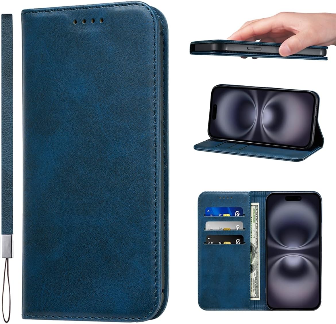 LANJLM Samsung Galaxy A53 5G Case PU Leather Wallet Case Card Holder Shockproof Flip Cover - Brown khaki