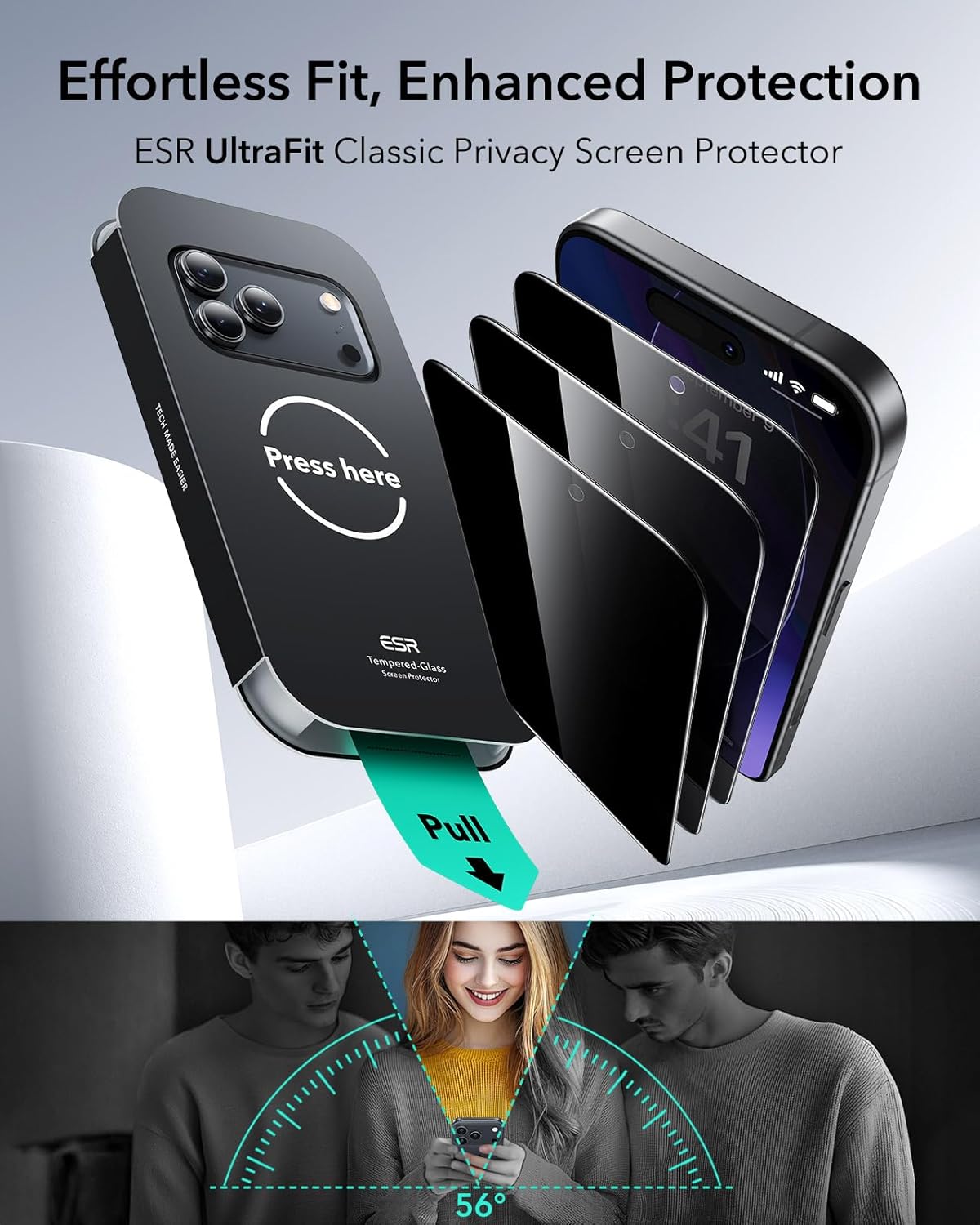 ESR 3 Pack for iPhone 17 Pro Max Screen Protectors Tempered Glass, High Clarity, 9H Hardness Scratch Resistant, Full Coverage, Military-Grade, Shatterproof, Screen Guard with Ultra Fit Tray