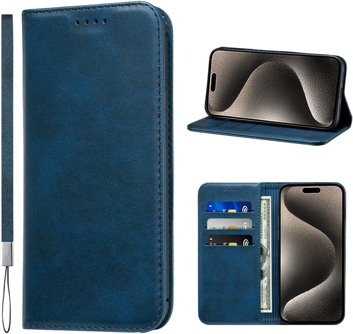 LANJLM Samsung Galaxy A53 5G Case PU Leather Wallet Case Card Holder Shockproof Flip Cover - Brown khaki