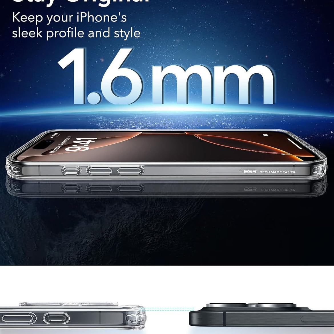 ESR for iPhone 17 Pro Case, Camera Control Cover, Compatible with MagSafe Accessories, Military-Grade Drop Protection, Shock-Absorbing Air Guard Corners, Hybrid Series, Clear