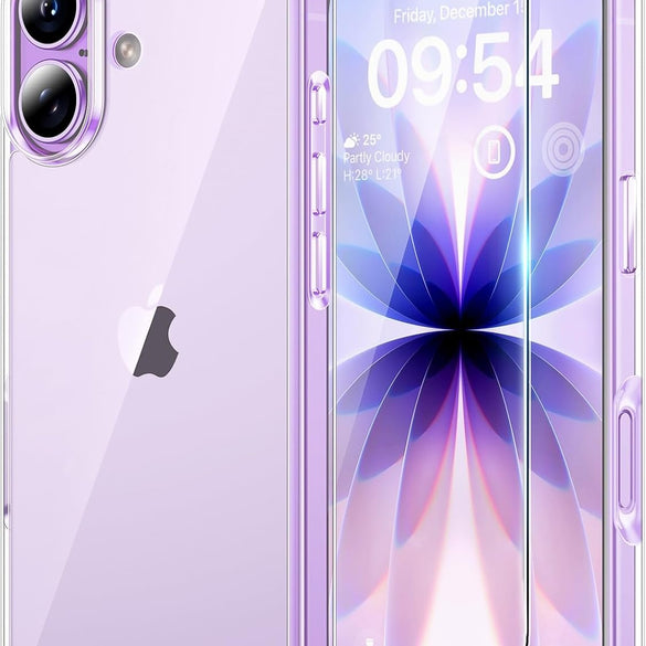 TAURI for iPhone 17 Pro Case with 1-Pack Screen Protector, Camera Lens Full Protection, Military-Grade Protection, Shockproof Transparent Back Bumper Phone Cover - Clear