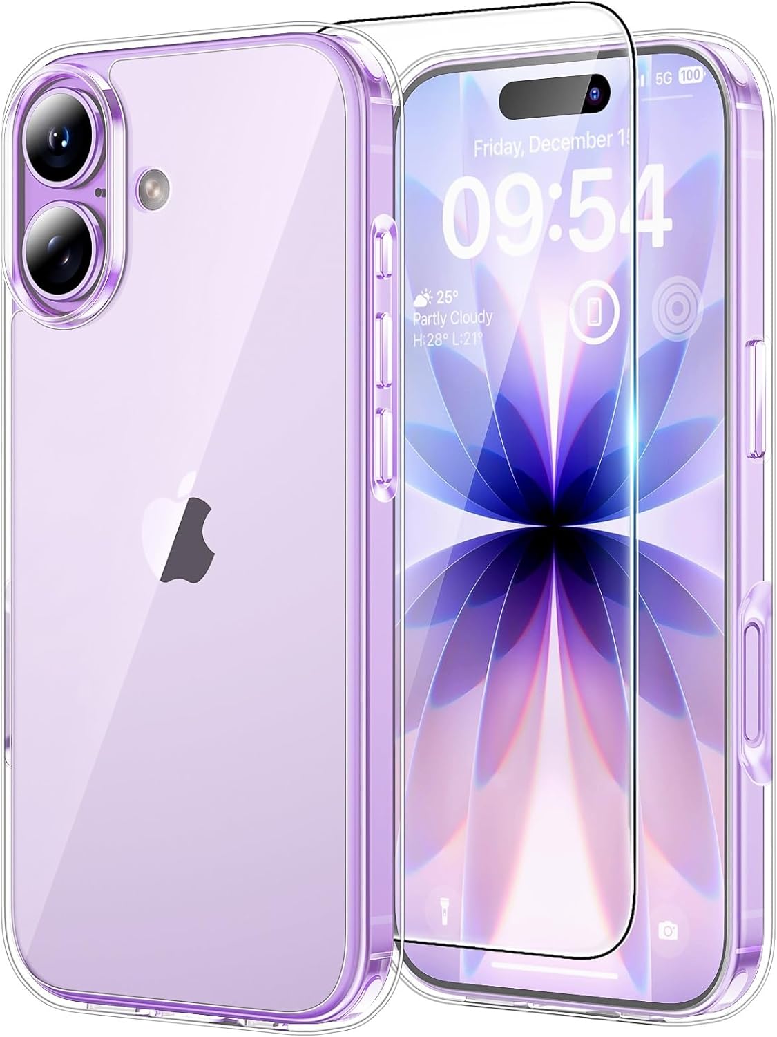 TAURI for iPhone 17 Pro Case with 1-Pack Screen Protector, Camera Lens Full Protection, Military-Grade Protection, Shockproof Transparent Back Bumper Phone Cover - Clear