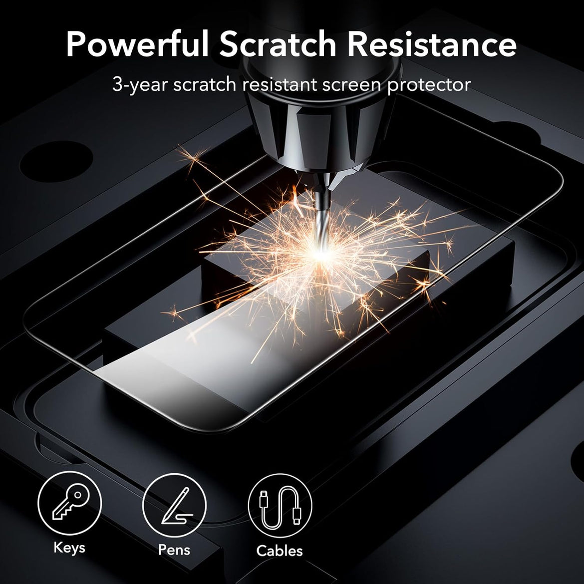 ESR 3 Pack for iPhone 17 Pro Max Screen Protectors, High Clarity, 9H Hardness Scratch Resistant, Military-Grade Tempered Glass, Shatterproof, Screen Guard with Easy Installation Tool