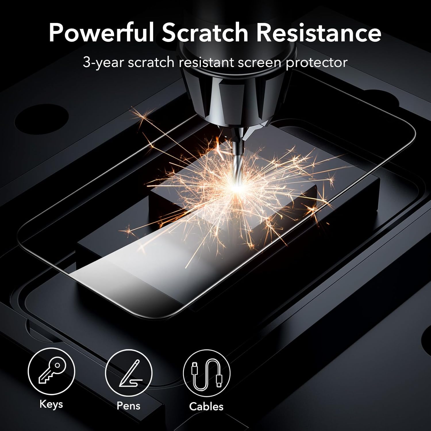 ESR 3 Pack for iPhone 17 Pro Max Screen Protectors, High Clarity, 9H Hardness Scratch Resistant, Military-Grade Tempered Glass, Shatterproof, Screen Guard with Easy Installation Tool