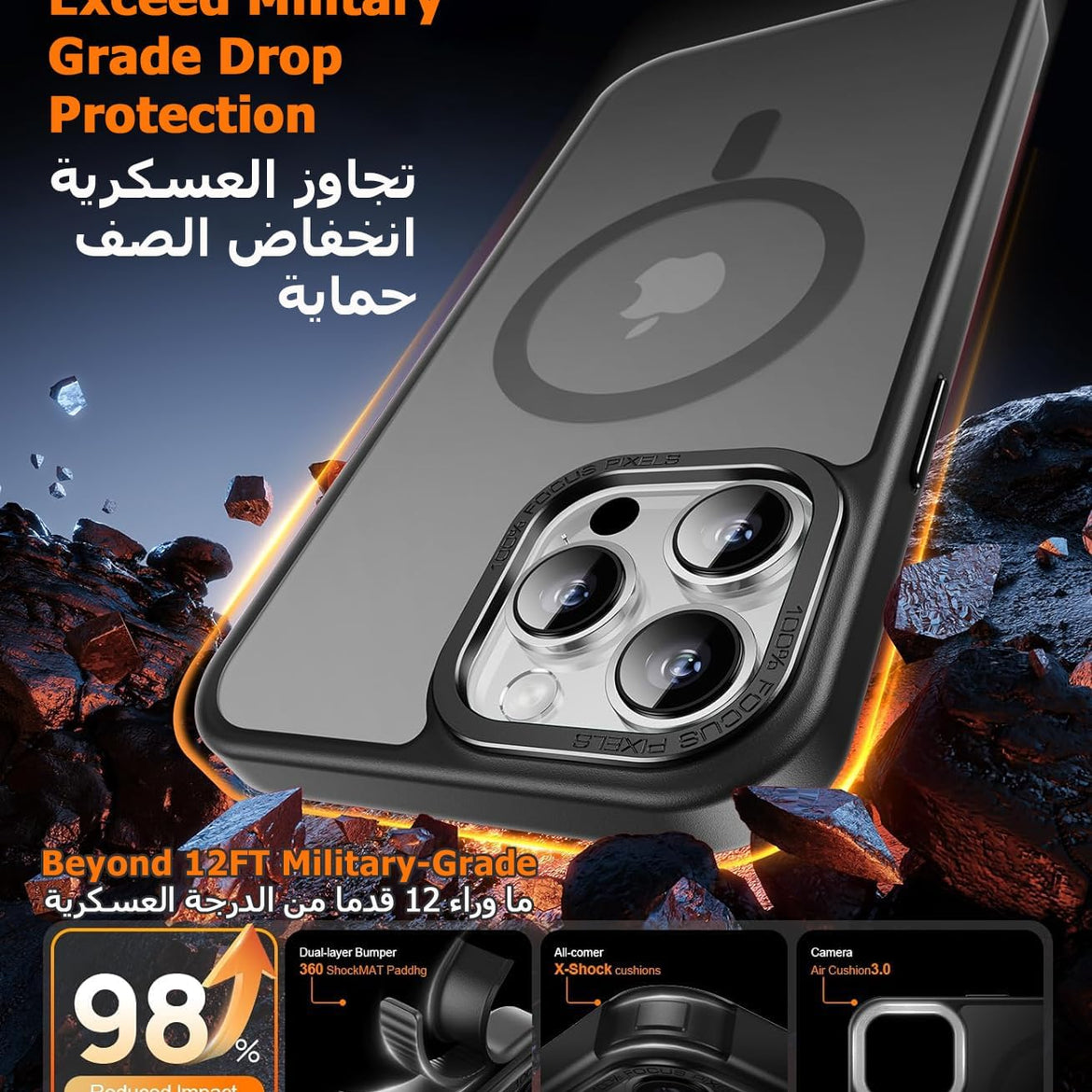 Eligo Magnetic Case for iPhone 11, Compatible with MagSafe Shockproof Protection Cover, Translucent Matte Phone Case with Strong Magnet, Slim Case for Apple 11 6.1 Inch (2019)(Black)