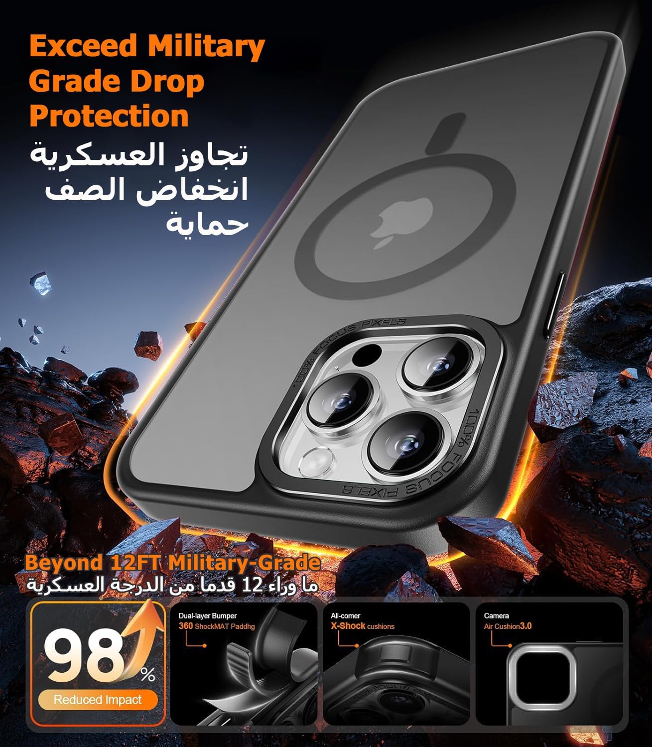 Eligo Magnetic Case for iPhone 11, Compatible with MagSafe Shockproof Protection Cover, Translucent Matte Phone Case with Strong Magnet, Slim Case for Apple 11 6.1 Inch (2019)(Black)