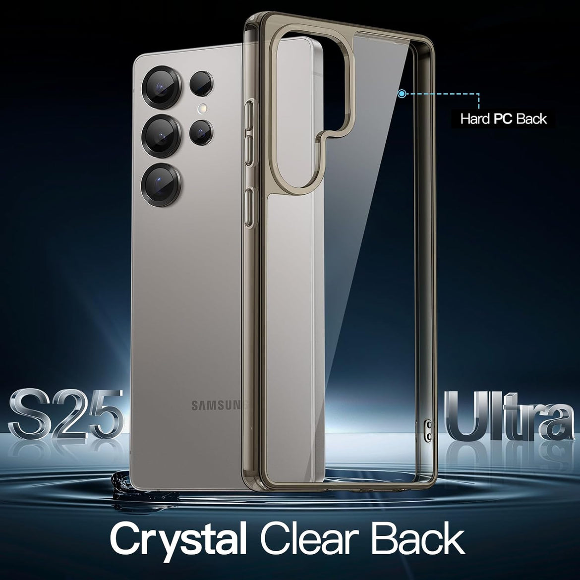 JETech Case for Samsung Galaxy S25 Ultra 5G, Non-Yellowing Shockproof Bumper Protective Phone Cover, Anti-Scratch Hard PC Back (Clear)