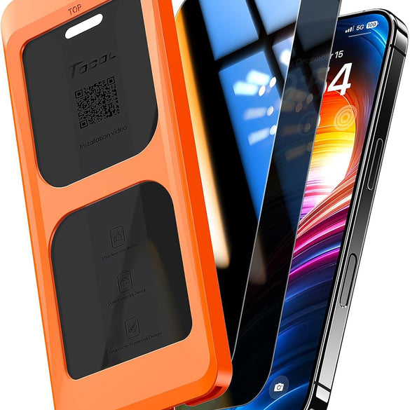 TOCOL 2 Pack for iPhone 15 Pro Screen Protector 6.1 Inch, Easy Installation Full Coverage No Bubbles No Dust Military Grade Shatterproof, 9H Hardness Tempered Glass Screen Protector, Case Friendly