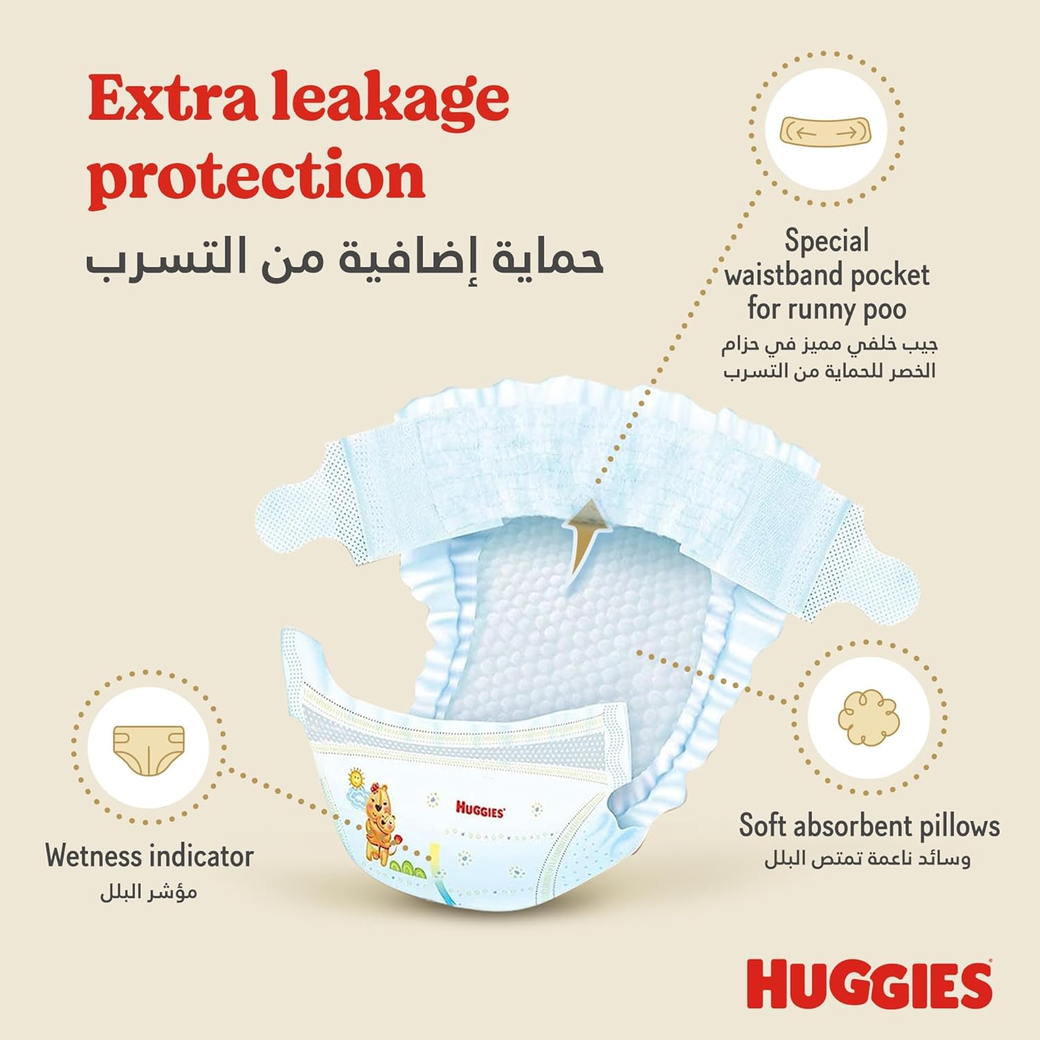 Huggies New Born, Size 2, 4-7 kg, Jumbo Pack, 128 Diapers