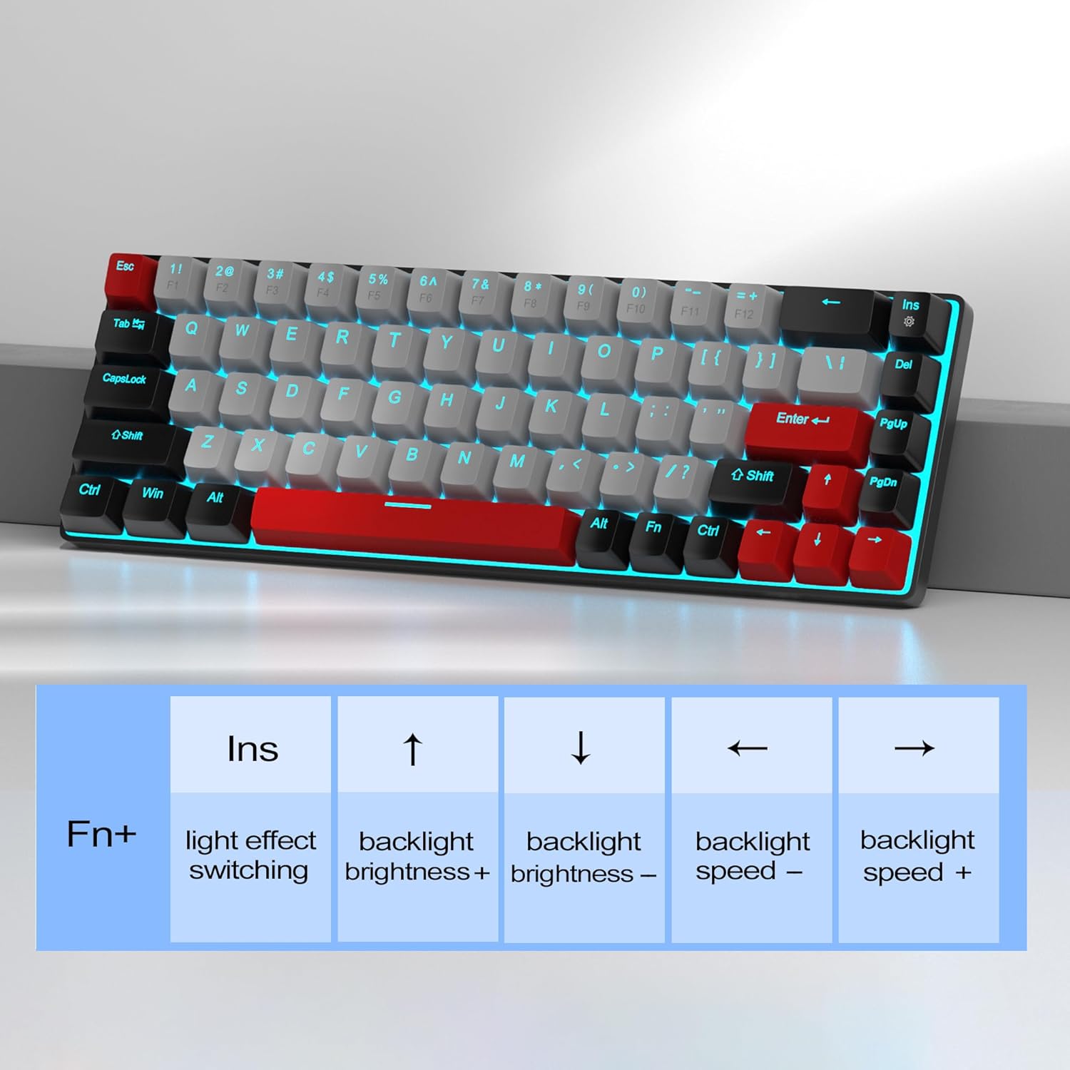 MageGee Portable 60% Mechanical Gaming Keyboard (Grey/Blue Switch)