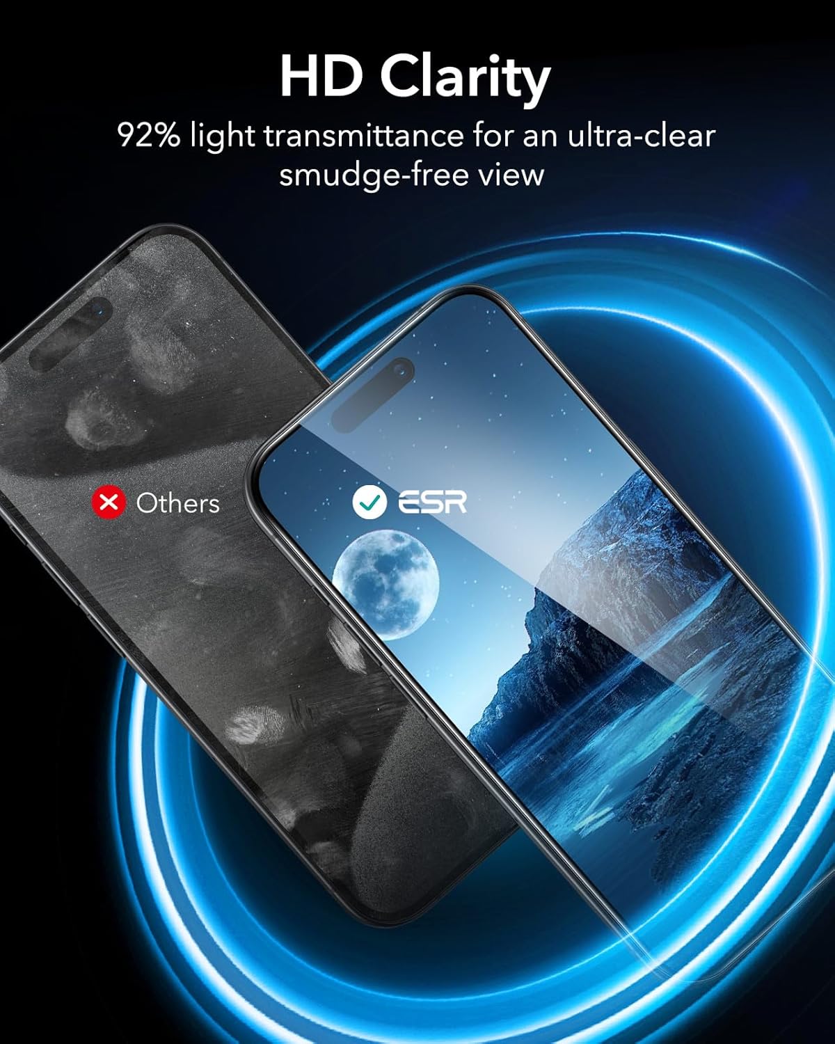 ESR 3 Pack for iPhone 17 Pro Max Screen Protectors, High Clarity, 9H Hardness Scratch Resistant, Military-Grade Tempered Glass, Shatterproof, Screen Guard with Easy Installation Tool