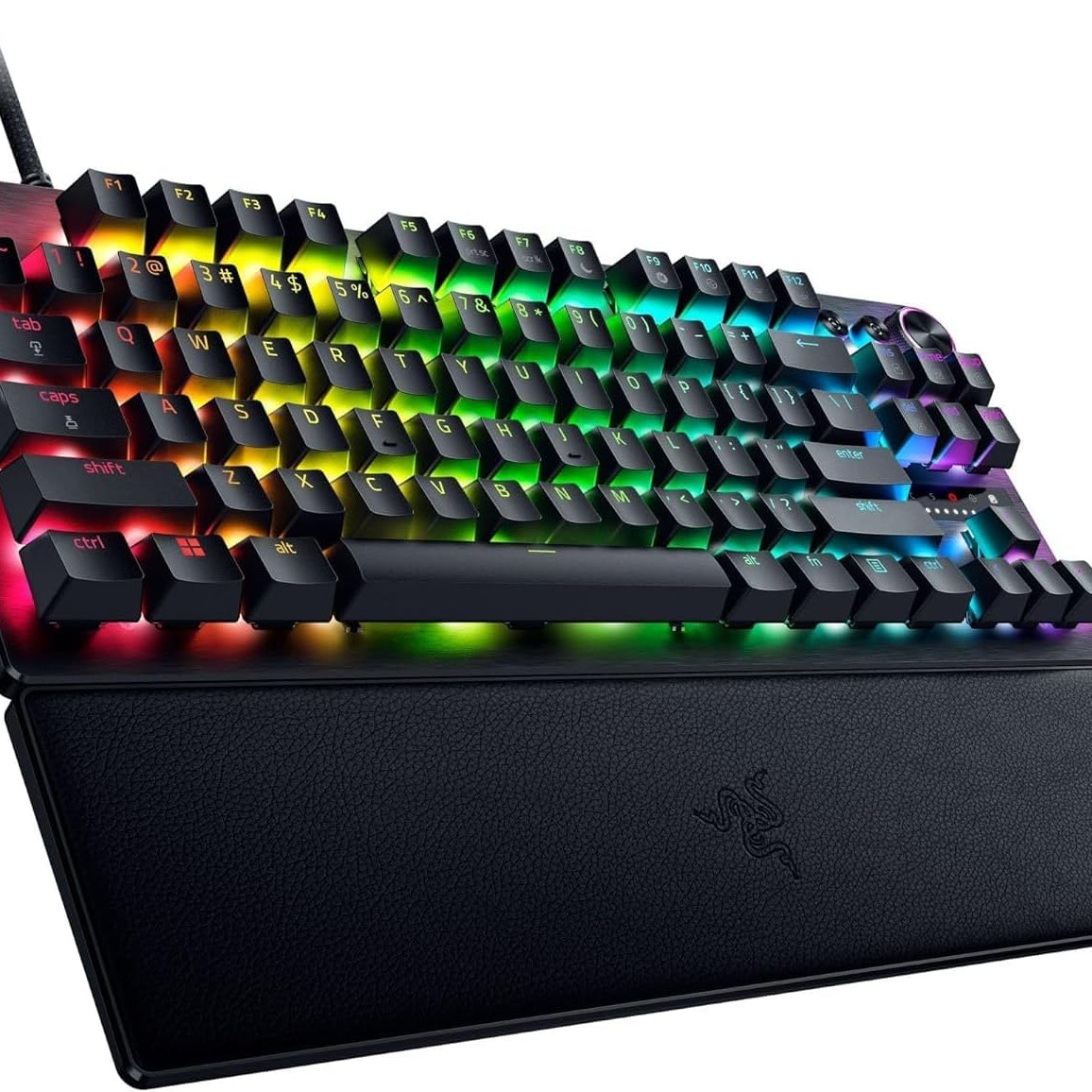 Razer Huntsman Mini 60% Compact Gaming Keyboard: Purple Switch, Clicky Optical-Mechanical Switches, Doubleshot PBT Keycaps, Detachable USB-C Cable, US Layout - Black
