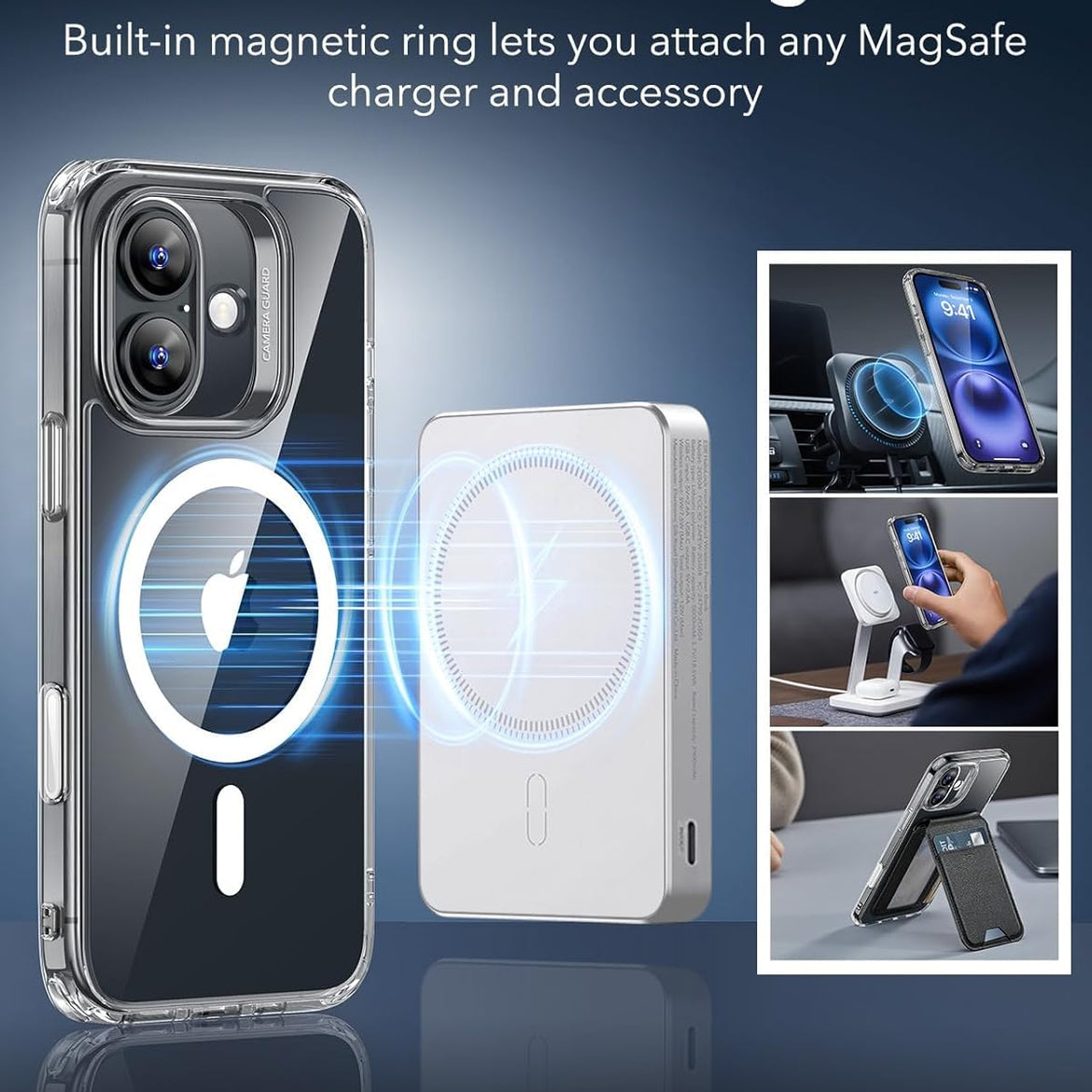ESR for iPhone 17 Pro Case, Camera Control Cover, Compatible with MagSafe Accessories, Military-Grade Drop Protection, Shock-Absorbing Air Guard Corners, Hybrid Series, Clear