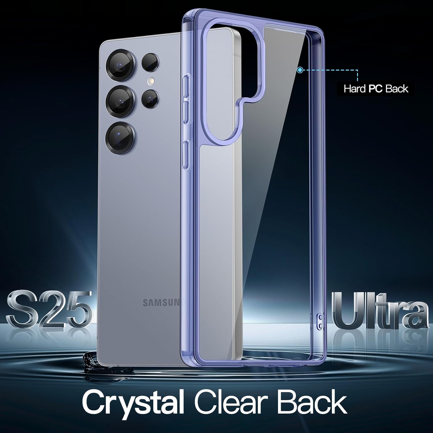 JETech Case for Samsung Galaxy S25 Ultra 5G, Non-Yellowing Shockproof Bumper Protective Phone Cover, Anti-Scratch Hard PC Back (Clear)