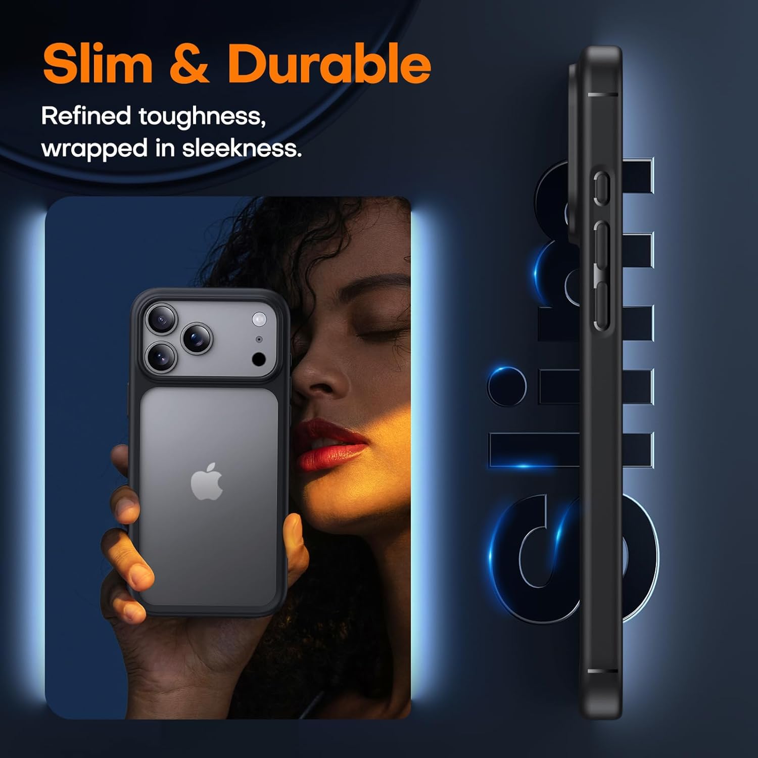 TAURI for iPhone 17 Pro Case with 1-Pack Screen Protector, Camera Lens Full Protection, Military-Grade Protection, Shockproof Transparent Back Bumper Phone Cover - Clear