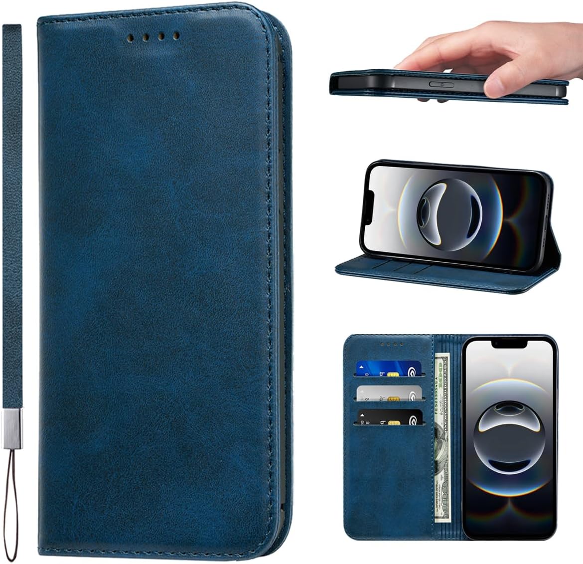 LANJLM Samsung Galaxy A53 5G Case PU Leather Wallet Case Card Holder Shockproof Flip Cover - Brown khaki