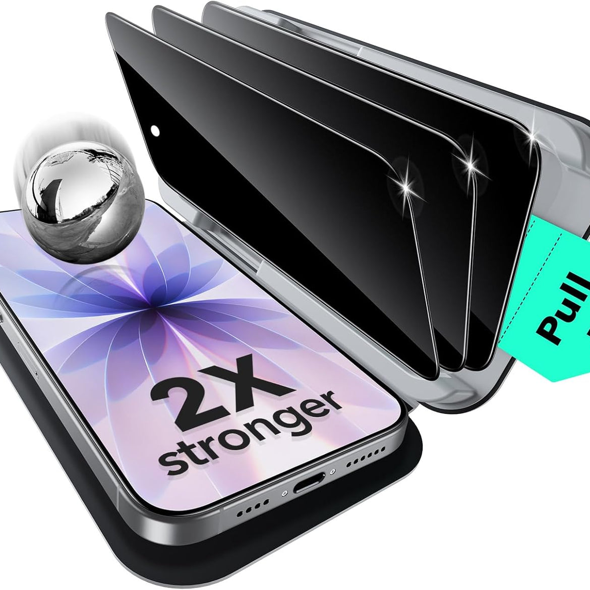 ESR 3 Pack for iPhone 17 Pro Max Screen Protectors Tempered Glass, High Clarity, 9H Hardness Scratch Resistant, Full Coverage, Military-Grade, Shatterproof, Screen Guard with Ultra Fit Tray